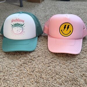Sublime Green and Pink Trucker Hats